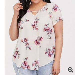 Torrid Size 2 (14/16) Floral Georgette Blouse